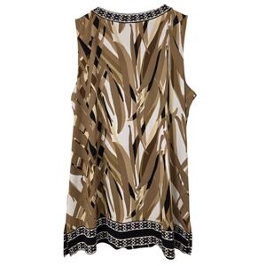 Dana Buchman Signature Women XL Sleeveless‎ Geometric Print V-Neck Top